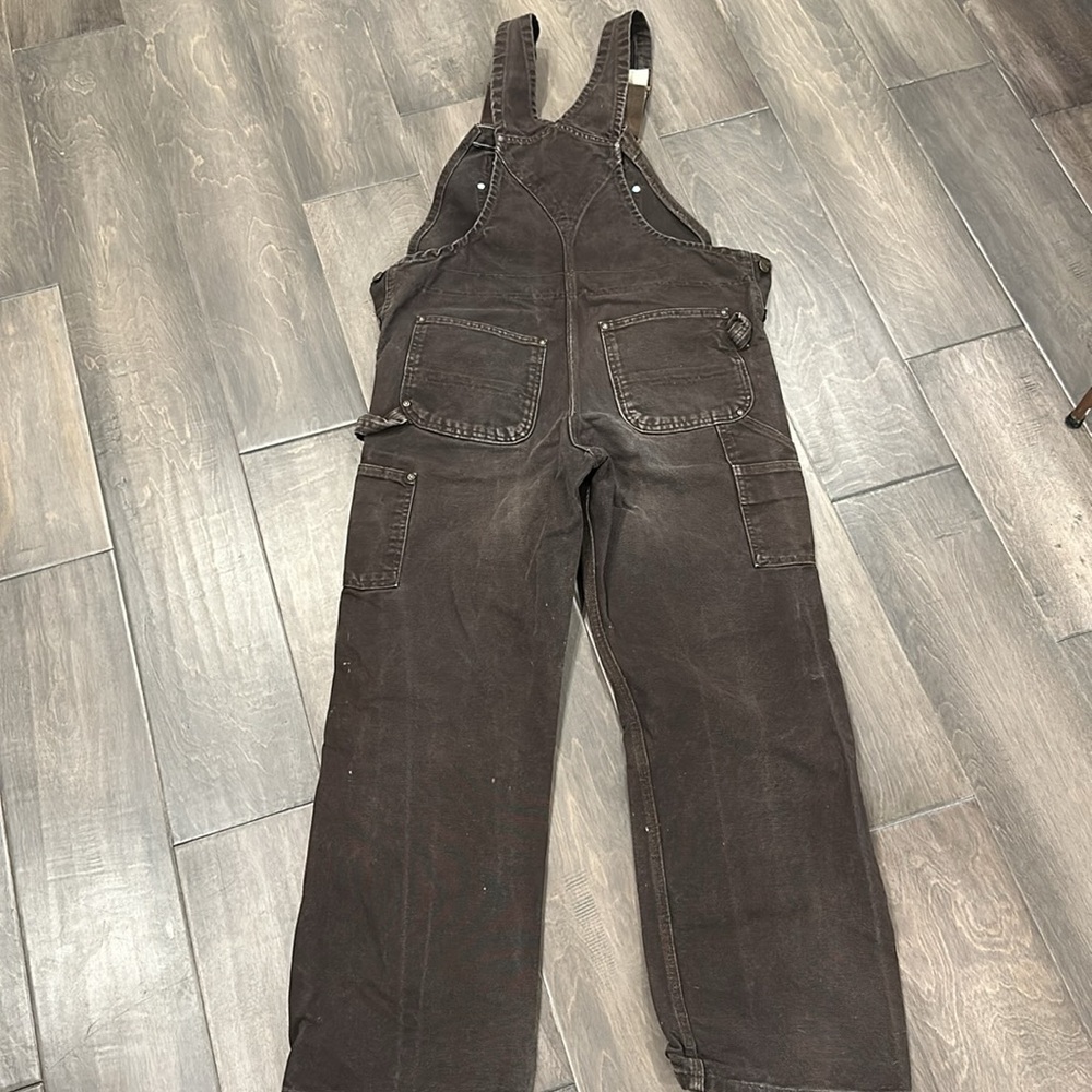 [SOLD] vintage carhartt WR0006 dark brown canvas double knee overalls worn - Picture 5 of 5